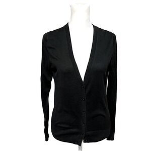Banana Republic Black Cardigan Womens Small Button Up Sweater Classic Minimalist